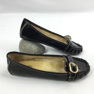 MICHAEL Black Patent Leather Loafers 7 M
